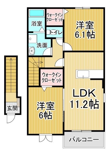 センターポイント(2LDK/2階)の間取り写真