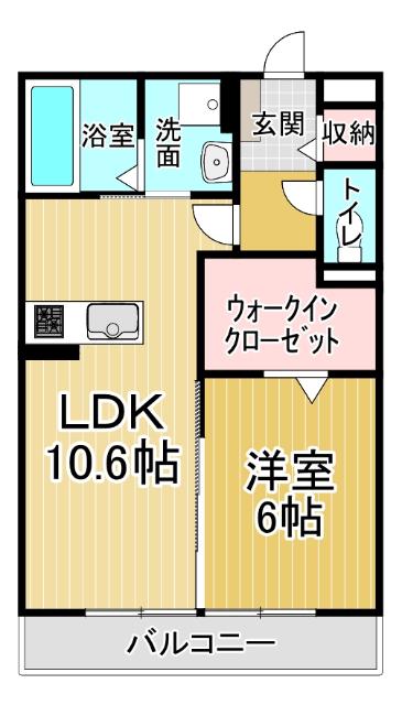 サンシャイン見白A棟(1LDK/1階)の間取り写真
