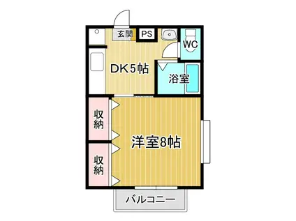 鈴江ハイツ(1DK/1階)の間取り写真