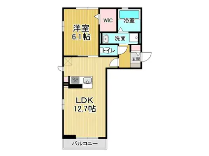 アイリス(1LDK/3階)の間取り写真