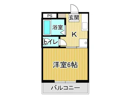 黒川ハイツ(1K/1階)の間取り写真