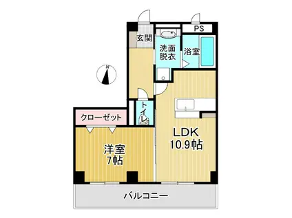 モンプリミエルラシオン(1LDK/1階)の間取り写真