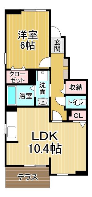 アルシュ・グウルドイル(1LDK/1階)の間取り写真
