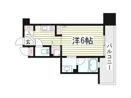 阪急電鉄神戸線 春日野道駅(阪急) 徒歩6分 9階建 築15年(1K/9階)の間取り写真