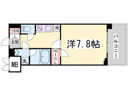 阪急電鉄神戸線 王子公園駅 徒歩7分 8階建 築3年(1K/5階)の間取り写真