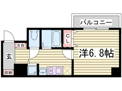 阪急電鉄神戸線 春日野道駅(阪急) 徒歩4分 10階建 築17年(1K/4階)の間取り写真
