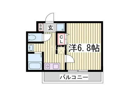 阪急電鉄神戸線 春日野道駅(阪急) 徒歩4分 10階建 築17年(1K/7階)の間取り写真