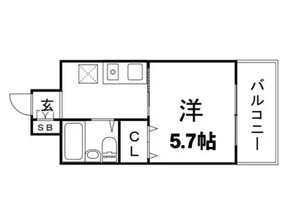東海道本線 元町駅(ＪＲ) 徒歩4分 10階建 築28年(1K/7階)の間取り写真