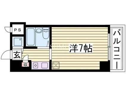 神戸市西神山手線 大倉山駅(兵庫) 徒歩6分 7階建 築33年(1K/2階)の間取り写真