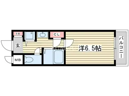 東海道本線 三ノ宮駅(ＪＲ) 徒歩5分 14階建 築20年(1K/5階)の間取り写真