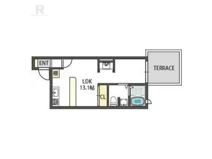 クロスレジデンシア(1LDK/1階)の間取り写真