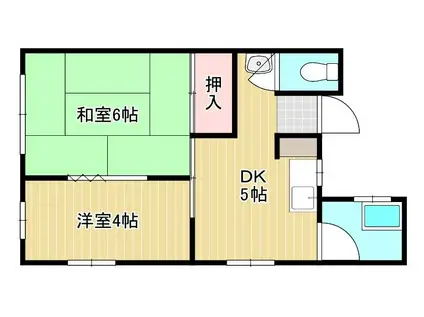 山木アパート(2DK/1階)の間取り写真