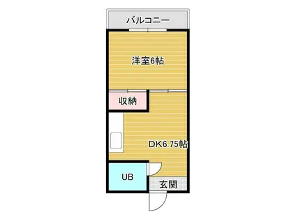 流川ハイツ(1DK/5階)の間取り写真