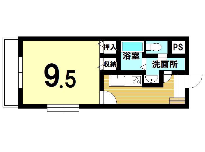 マンションアプリコット(1K/2階)の間取り写真