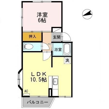 第七ドエル開洋(1LDK/1階)の間取り写真