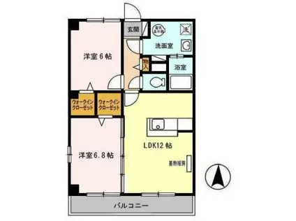 プリムローズヒル弐番館(2LDK/1階)の間取り写真