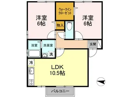セジュールミキ(2LDK/2階)の間取り写真