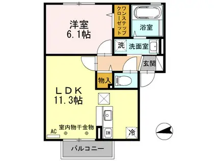 アバンセレジデンス(1LDK/1階)の間取り写真