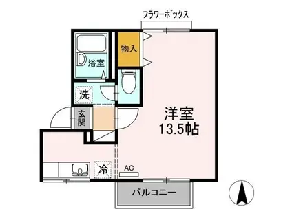 セジュール泉山(ワンルーム/1階)の間取り写真