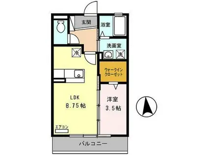 ヴィラ・ベルク(1LDK/2階)の間取り写真