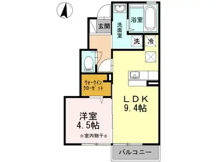 コスモ吹上 B(1LDK/1階)の間取り写真