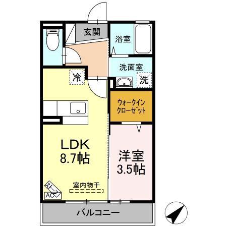 ホワイトガーデン(1LDK/2階)の間取り写真