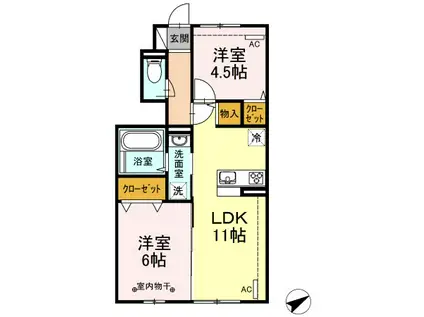 アネモネ(2LDK/1階)の間取り写真