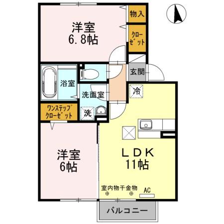 メゾン・エスポワール(2LDK/1階)の間取り写真