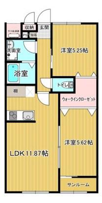 ヴァンクール(2LDK/2階)の間取り写真