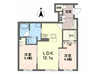 シャーメゾン ミッシェル(2SLDK/1階)の間取り写真