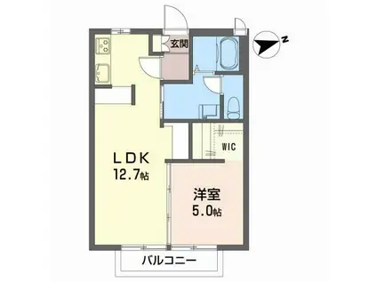 ディアス・ワールドワンB(1LDK/2階)の間取り写真