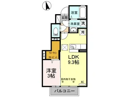 メゾンソレイユ・カトル(1LDK/1階)の間取り写真