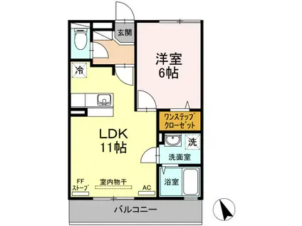 エーデルハイムB(1LDK/3階)の間取り写真