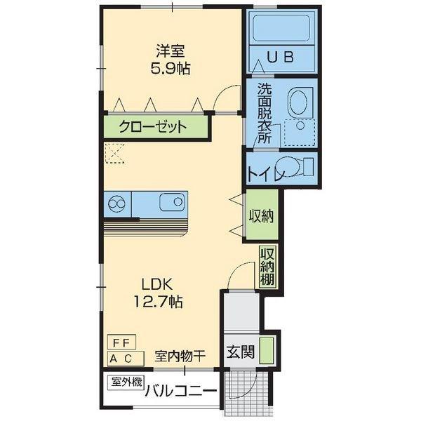 ETERNALUCE(1LDK/1階)の間取り写真