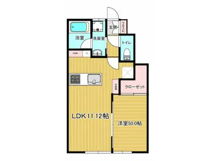 FLORAISON A(1LDK/1階)の間取り写真