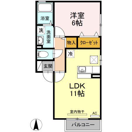 ヴィルポート(1LDK/1階)の間取り写真