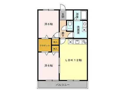 リビオン青葉(2LDK/2階)の間取り写真