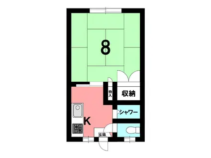 ぽぷらハイツ(1K/2階)の間取り写真