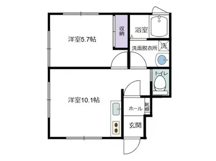 リスブラン(1LDK/1階)の間取り写真