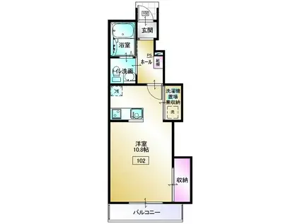 リグザイル青葉(1K/1階)の間取り写真