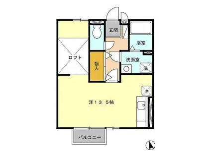 セジュール石堂(ワンルーム/2階)の間取り写真