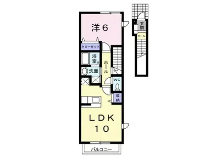 ラフレシール(1LDK/2階)の間取り写真