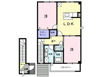 パストラルタウンC(2LDK/2階)の間取り写真