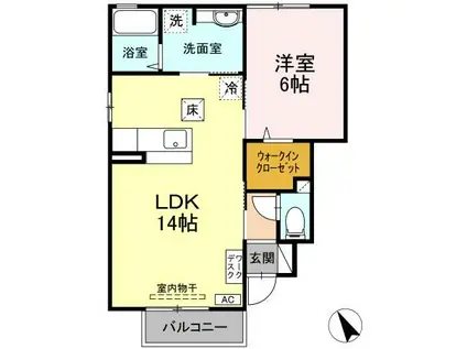 エルドラード ココ(1LDK/1階)の間取り写真