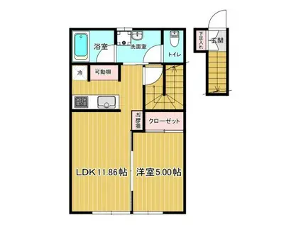 FLORAISON A(1LDK/1階)の間取り写真