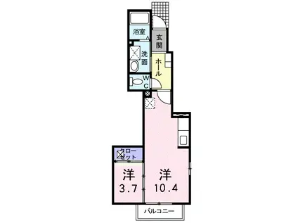 メゾン・ドゥフラン(ワンルーム/1階)の間取り写真