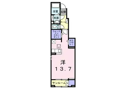 フォルネ(ワンルーム/1階)の間取り写真