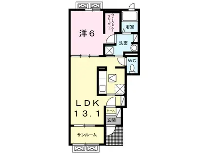セイバリー.E III(1LDK/1階)の間取り写真
