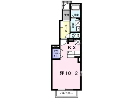 グランツ・エアリーII(1K/1階)の間取り写真