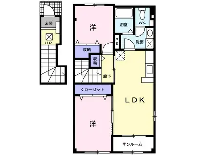グラン・マティスB(2LDK/2階)の間取り写真
